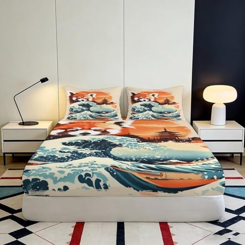 Drap housse microfibre panda roux pour transformer votre chambre