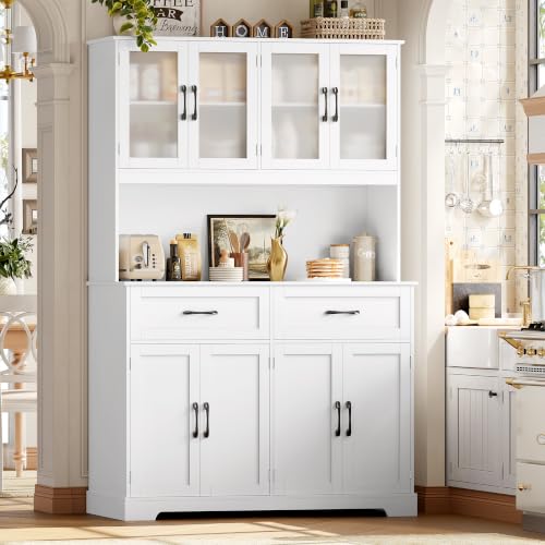 BOTLOG Pantry Storage Cabinet with Microwave...