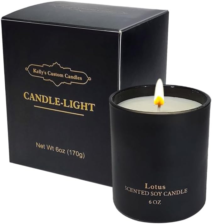 Scented Candles for Women,Premium Lotus Aromatherapy Candles, Home Scented Candle, 6 oz Soy Candles,Long-Lasting Christmas Birthday Gifts for Women with Matte Black Gift Box.