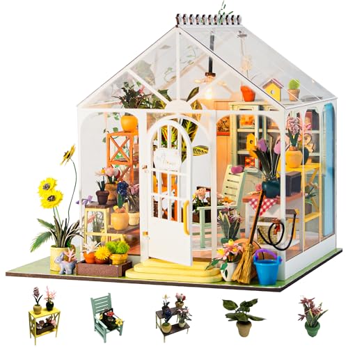 Flever Dollhouse Miniature DIY House Kit Creative Room with Furniture for Romantic Valentine's Gift(Sunshine Flower)