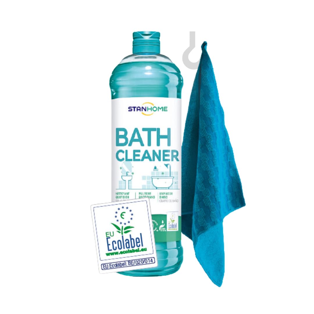 Stanhome Bath Cleaner e Panno Panno Scratchy Cloth, Pack Pulizia Bagno Anticale Disincrostante, Rimuove sporco e macchie, dona lucentezza alle superfici (1000 ml)