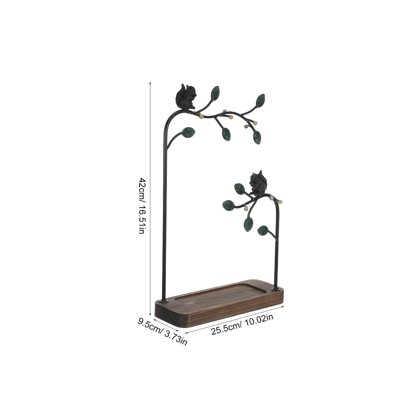 YARNOW Présentoir Arbre pour Bijoux en Fer et Bois, Porte Collier et Porte Boucle D'oreille, Design Artistique, Construction Robuste, pour Petits Appartements