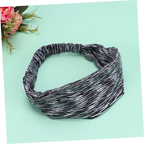 2Pcs Elastic Headband with Buttons Breathable Fitness Hair Band for Yoga Running Comfortable Ear Protection Mask Hairband Black3