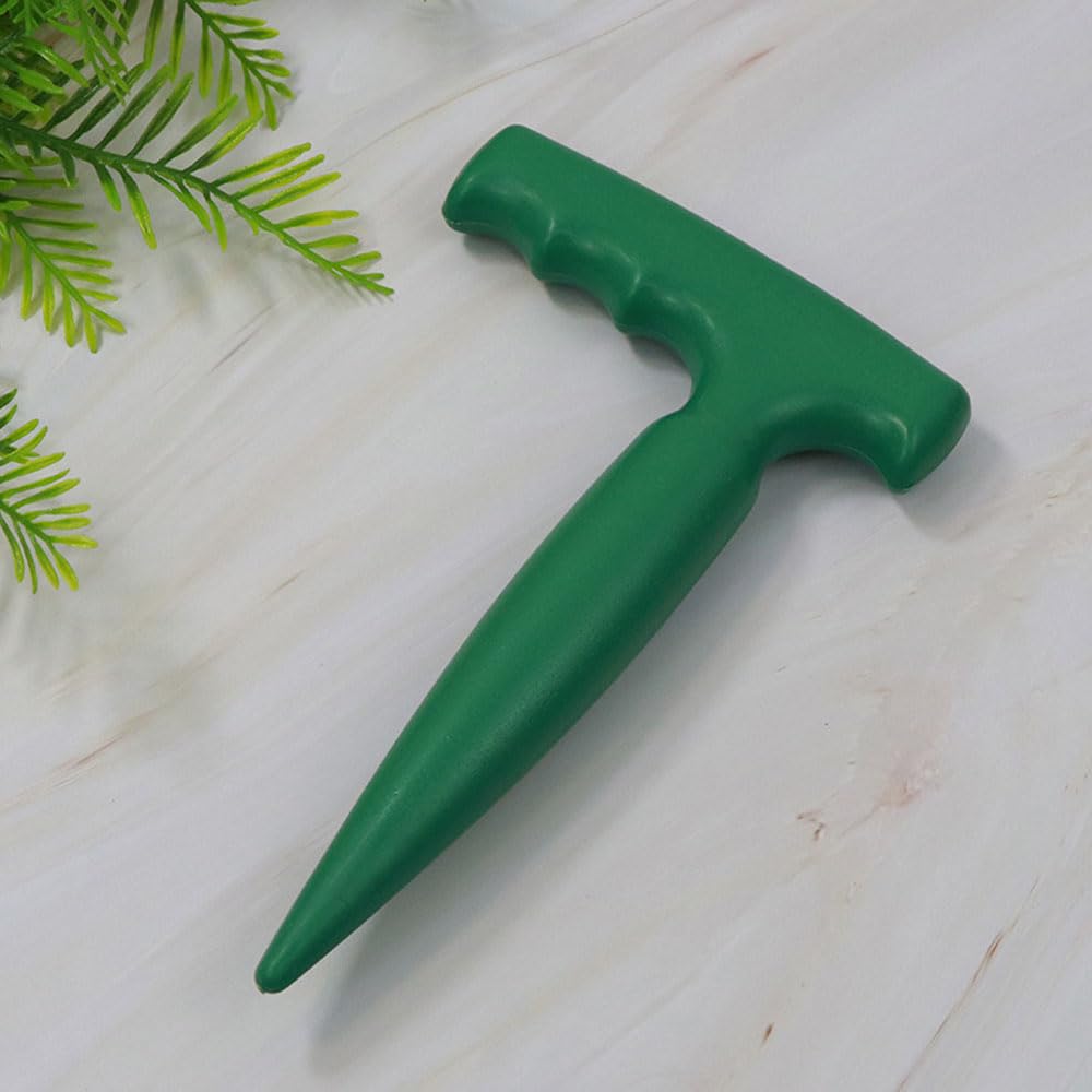 TopHomer Strumento Manuale per Fori da Giardino, 17 x 11 cm Punzonatrice per Terreno Verde con Scala Trasparente per Semina di Bulbi, Trapianto e Piantagione Precisa