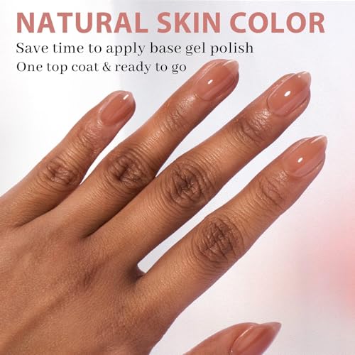 BTArtbox Short Almond Gel Nail Tips Kit for Women - 160pcs Brown Pre-Colored Fake Nails
