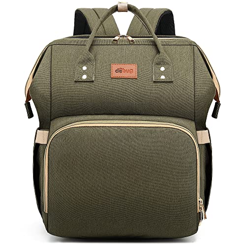 Image of DIPUG Baby Diaper Bag Backpack with Changing Station - Army Green, 16-Pocket Capacity, Waterproof, Unisex