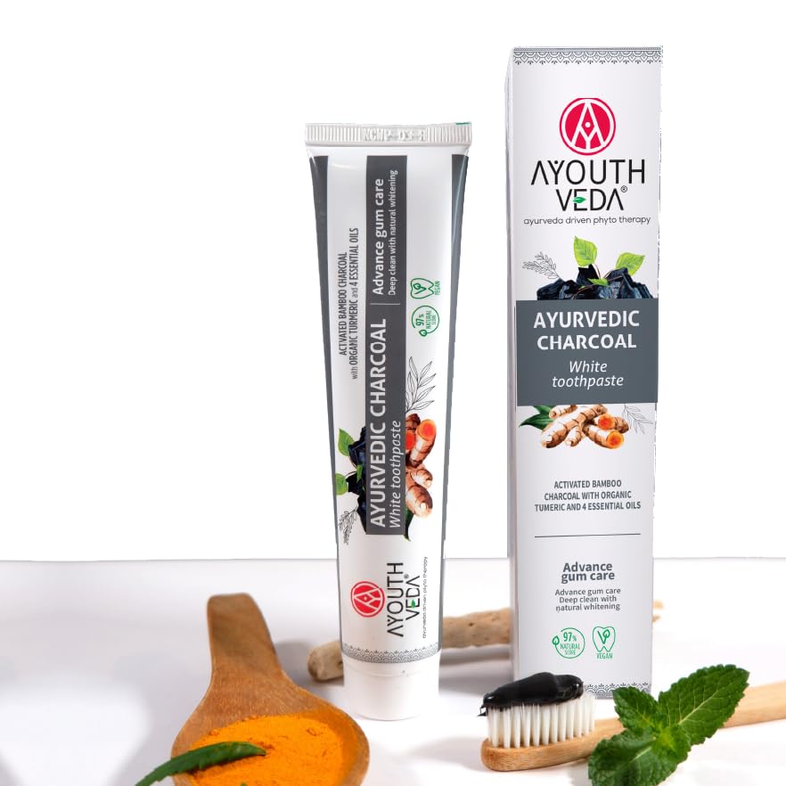 Ayouthveda Ayurvedic Charcoal Toothpaste - Organic Bamboo Charcoal for ...