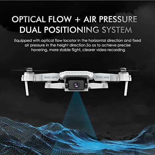 Diagram illustrating the B-Qtech KF609 drone's Optical Flow and Air Pressure Dual Positioning System for stable flight.