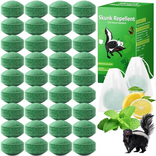 36 Pack Peppermint Skunk Repellent Natural Raccoon Repellent Keep Skunks Out from Outdoor Yard Under House Attic Garden Long-Lasting Protection Safe for Dogs and Children Green
