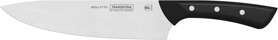 SOLUTTA Faca de chef, 21 cm, faca de cozinha de aço inoxidável, faca utilitária, cabo ergonômico, certificado NSF, seguro para lava-louças, preciso e afiado