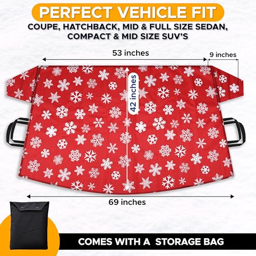 Image of EcoNour Car Windshield Cover for Ice and Snow | Windshield Cover |600D Polyester Car Snow Cover |Water, Heat & Sag-Proof Christmas Car Accessories |Winter Windshield Covers |Medium 69 inchx42 inch
