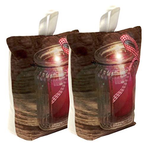 2er Set Türstopper mit LED-Licht und Kerzen-Fotodruck 2x1KG Weiß/Rot17x20x9cm Türfeststeller Türpuffer Türhalter Door Stop beleuchtet