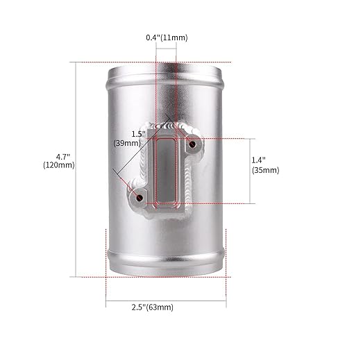 Miniatura 2 de BARTOO Base de medidor de flujo de aire MAF para Nissan Honda Civic Ford MAF Adaptador de medidor de admisión de aire (2.5 pulgadas, 1)