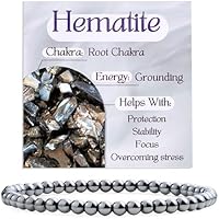 Bivei Hematita - Enraizamiento Pulsera de Cristal para Mujeres