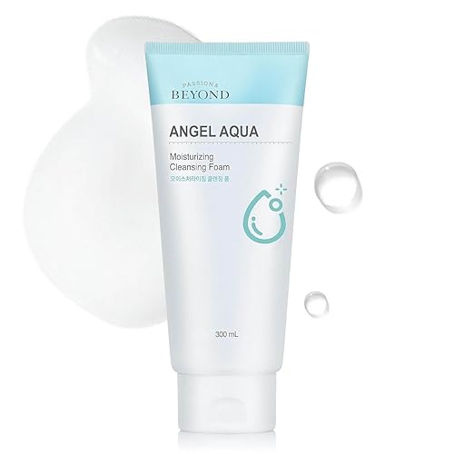 BEYOND Angel Aqua (espuma limpiadora, 10.1 fl oz), fórmula vegana coreana, cuidado facial hidratante, coco y ácido hialurónico