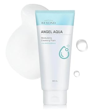 BEYOND Angel Aqua Cleansing Foam, 10.1fl oz - Vegan Formula Korean Skin Care. Gentle Hydrating Face Wash, Coconut, Hyaluronic Acid