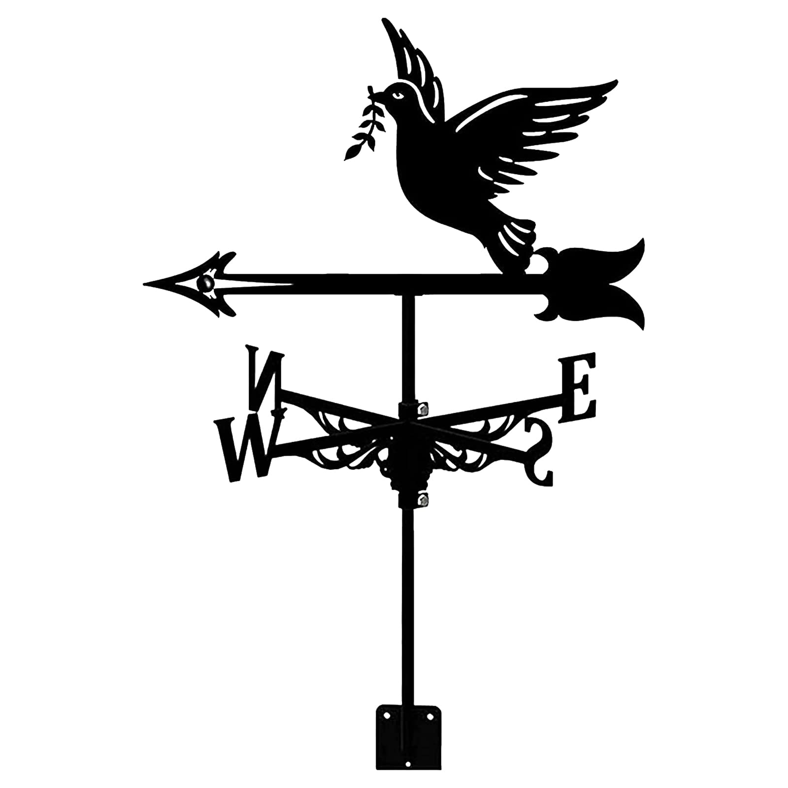 WIQUYBML Metal Weather Vane with Pigeon Ornament Farmhouse Weathervane Garden Wind Stainless Steel Direction Indicator
