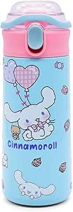 Bouteille d'eau Cinnamoroll en acier inoxydable avec couvercle à bec