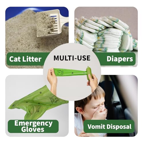 Image of Dog Poop Bags With Dispenser, Strong and Leak-proof Waste Bags for Pets, Floral Scented, 270 Count (18 Packs of 15), 13 Inch x 9 Inch (Green)