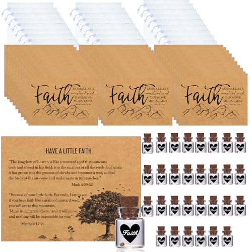 Bulk 30 Have a Little Faith Card Christian Gifts for Women, School Church Wedding Baptism Unique Christian Religious Inspirational Gifts for Women Men(Heart-30)