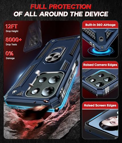 LeYi for Moto G-2025 Phone Case: with Screen Protector and Camera Lens Protector Accessories, Heavy Duty Funda para Moto G 2025 Case Teléfono Motorola G 5G 2025 128GB with Magnetic Ring Stand, Blue - image 4