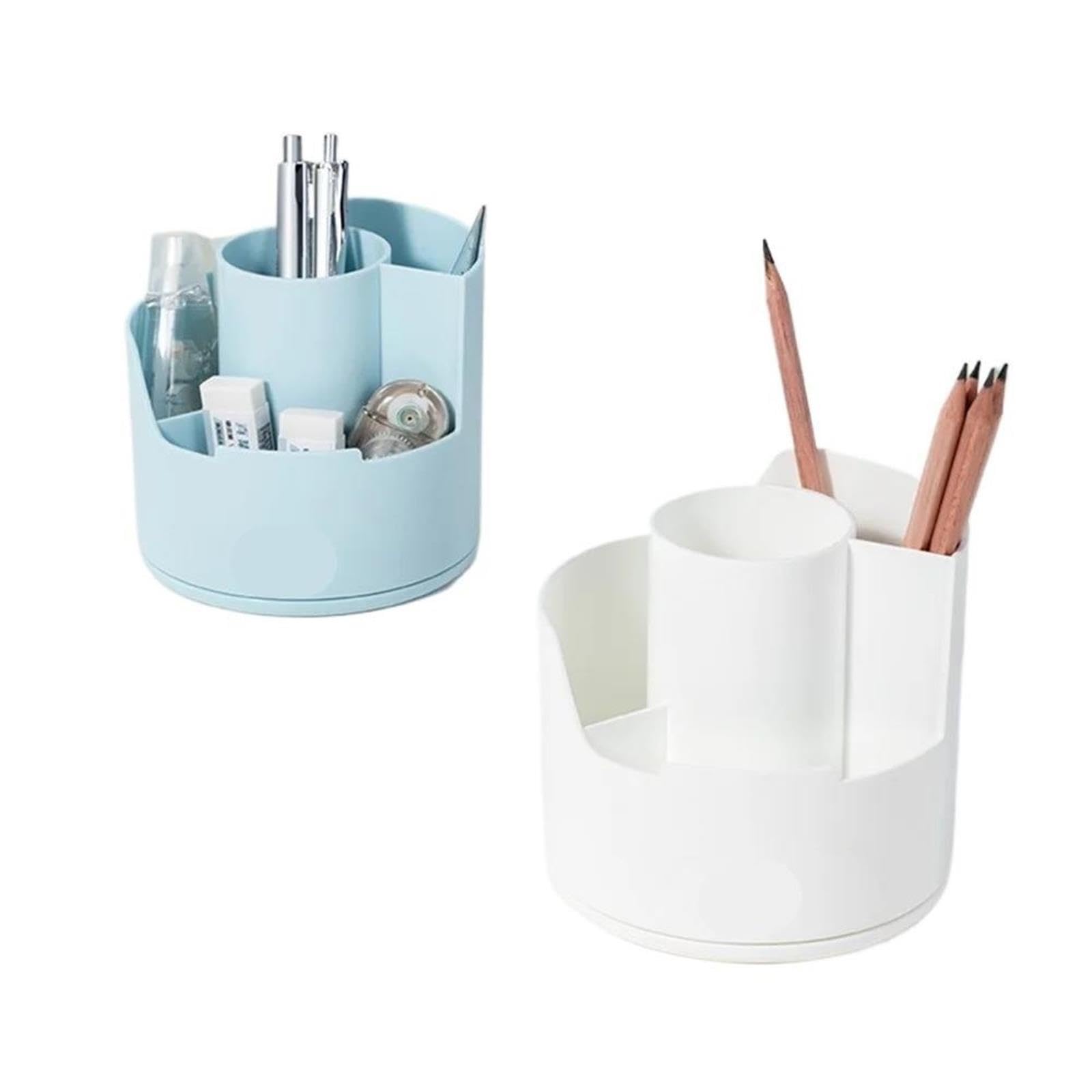 Organizer da Scrivania Rotante Portapenne da scrivania | Organizzatori rotanti a 4 slot, forniture di cancelleria for archiviazione desktop(WHITE)
