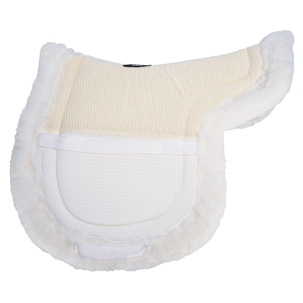 Schneiders Non-Slip Fitted Fleece Hunter Horse Saddle Pad | English Discipline | Contoured Non-Slip Design for Close Contact Comfort | Color White | Size 16-16.5