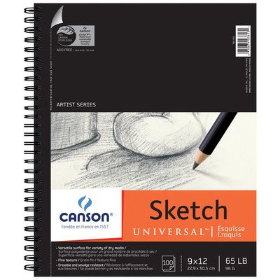 Canson Universal Spiral Sketch Book 9x12-100 Sheets by Canson