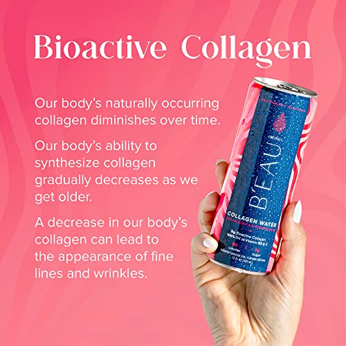 B'EAU Collagen Water, Raspberry Hibiscus, 12 Fl Oz, 12 Pack - Image 4
