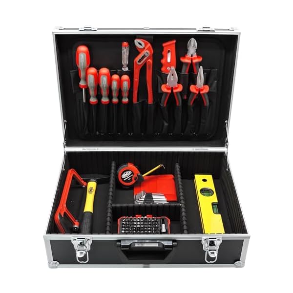FAMEX 755-58 Alu Werkzeugkoffer Gefüllt 164-tlg. - Werkzeugkasten bestückt mit Werkzeug Set – Bild 4