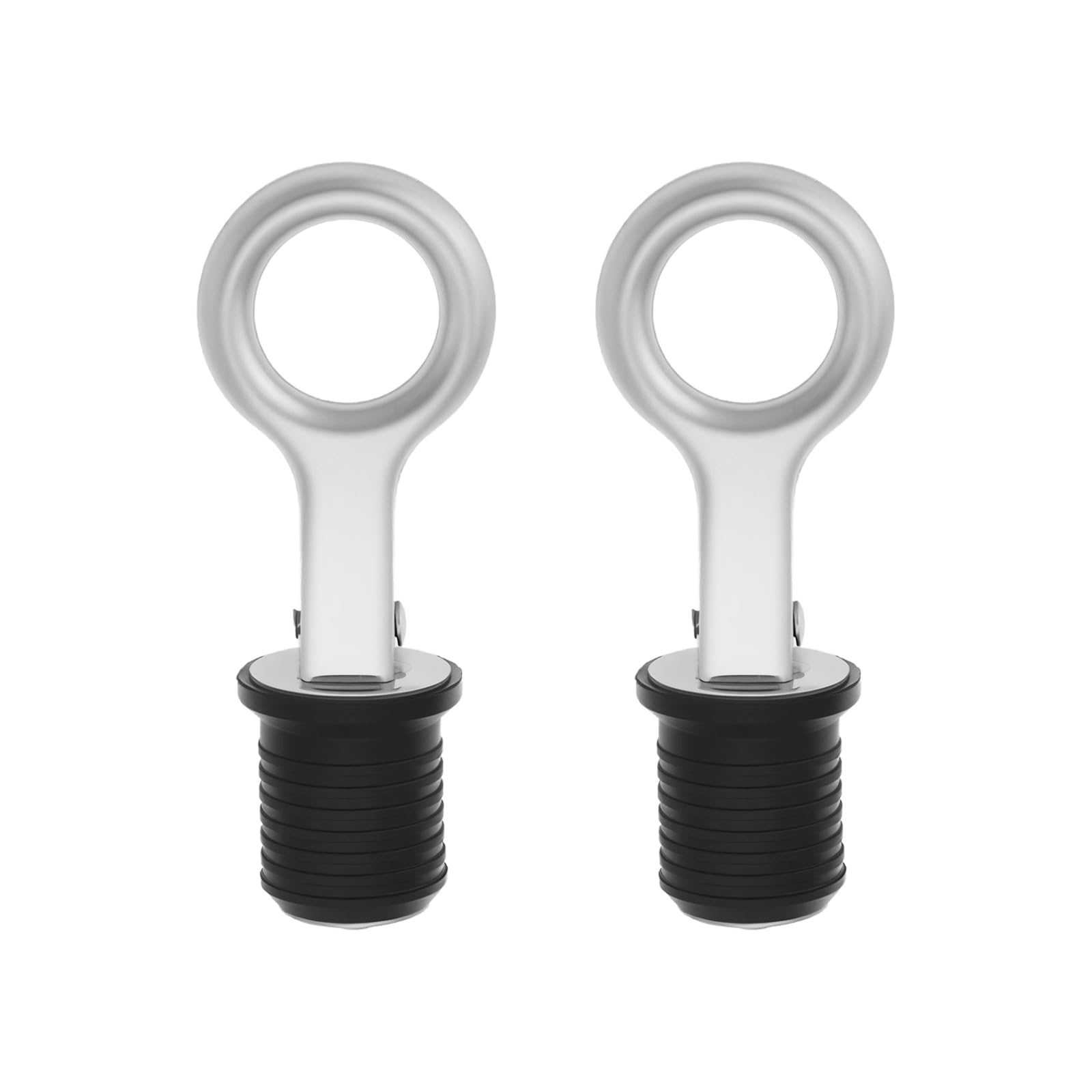 EMSea 2 x 23 mm Gummi-Bootsstopfen, Edelstahl, Marine-Bilgenstopfen, Boote, Ablaufstopfen, Schnellentriegelung, Ablaufstopfen mit Edelstahlgriff