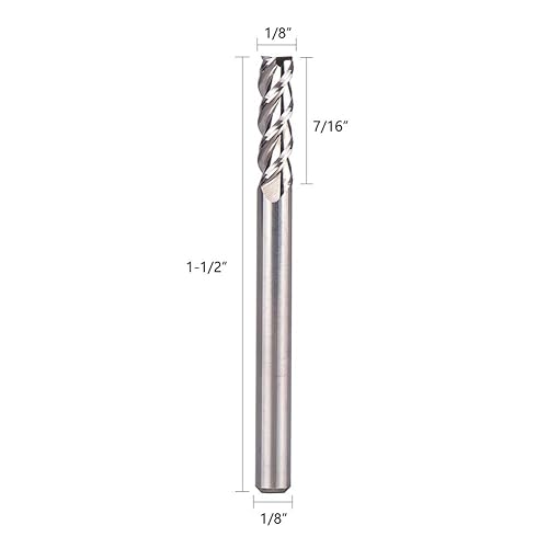 Miniatura 2 de SpeTool Fresas de extremo 1/8 para aluminio 3 flautas CNC brocas de enrutador espiral para corte de aluminio de metal no ferroso Upcut 1.5 pulgadas
