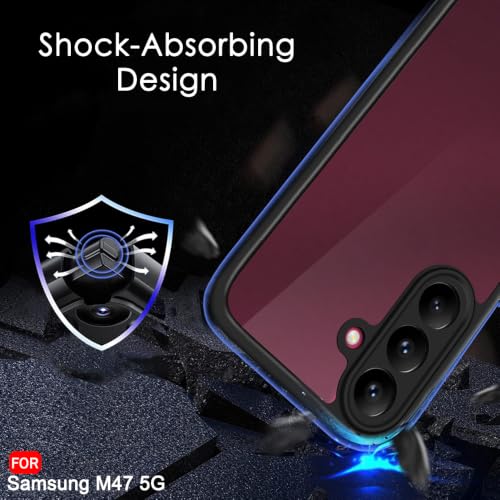 Image of TheGiftKart Hybrid Shockproof Back Cover Case for Samsung Galaxy M47 5G | Camera Protection Module | Hard Back Cover Case for Samsung M47 5G (PC & TPU, Translucent Smoke Matte Back, Black Sides)