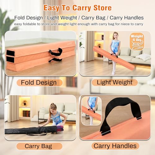 Image of Marfula 6 FT / 8 FT / 9 FT Folding Gymnastics Beam Foam Balance Floor Beam