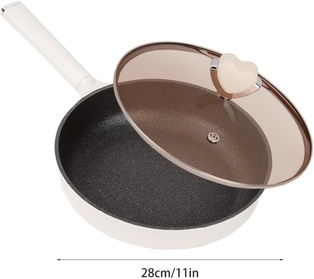 Nieprzywierająca głęboka patelnia z pokrywką, klasyczna aluminiowa nieprzywierająca głęboka patelnia, powłoka granitowa, nieprzywierająca, do kuchenek indukcyjnych, ceramicznych,