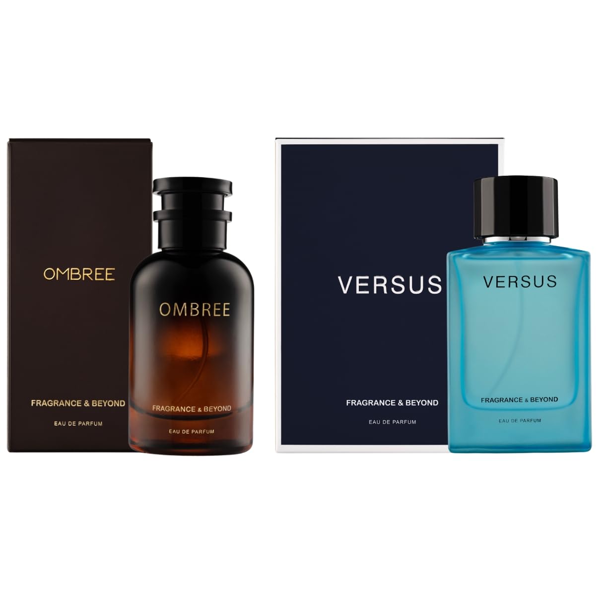Fragrance & Beyond Ombre Eau de Parfum & Versus Luxury Eau De Parfum for Men - 100 ml | Intense & Long-Lasting Scent | Fresh Aqua, Woody, Musk & Amber Notes | Best Luxurious Gift for Men
