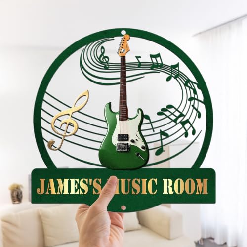 Macorner Personalized Guitar Music Room Metal Sign, Custom Name - Image 3