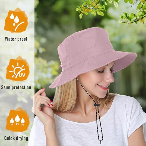 Packable Bucket Hats Women Adjustable Summer Lightweight Hat Foldable Beach Fishing Cap - Image 4