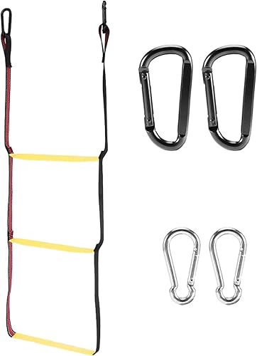 Escalera de cuerda para barco, escalera de cuerda marina Escalera de embarque de 3 escalones, escalera plegable de alta resistencia, escalera al