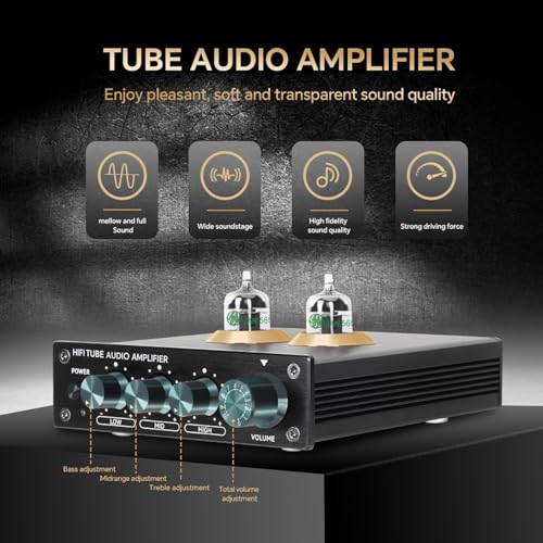 Phono Turntable Preamp, Mini Electronic Audio Stereo Phonograph Preamplifier, Phono Preamp for Turntable Record Play, Bench Preamplifier, HiFi Audiophile Preamplifier (US Plug)