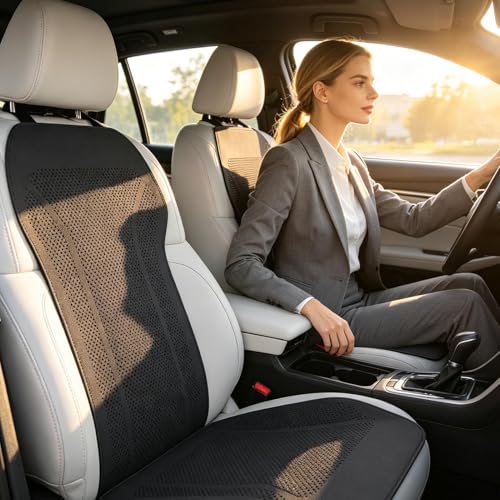 Almohadilla refrescante para asiento coche de cuero ventilado con acabado cómodo 3