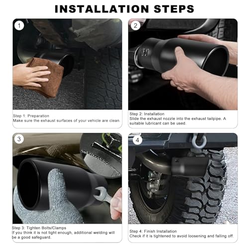 Image of 1.5 inch-2 inch Inlet Exhaust Tip Adjustable, 1.5 inch-2 inch x 3.5 inch x 6 inch for car