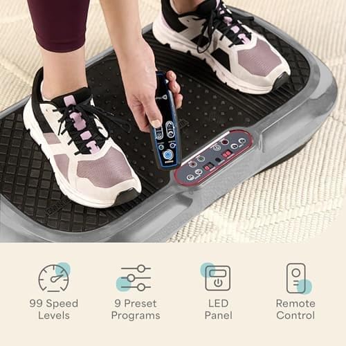 Lifepro Waver Vibration Plate Exercise Machine – High-Intensity Vibration for Muscle Activation, Full-Body Workout Vibrating Platform with Loop Bands, Fitness Equipment for Strength Toning & Fat Loss - Image 6