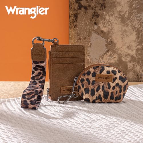 Image of Wrangler Keychain Wristlet Wallets for Women Western Dual Pouch Wristlet Credit Card Holder Wallet