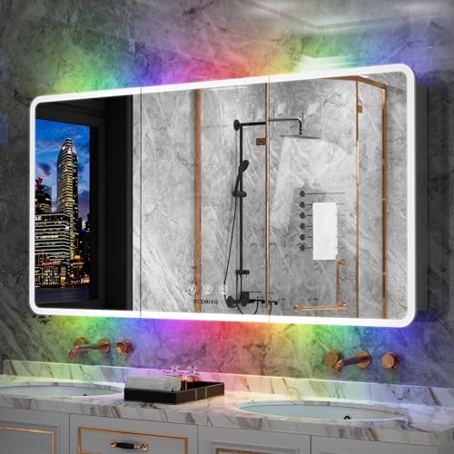 Amazon.com: tunuo Medicine Cabinets for Bathroom with Mirror, 60”W x 36 ...