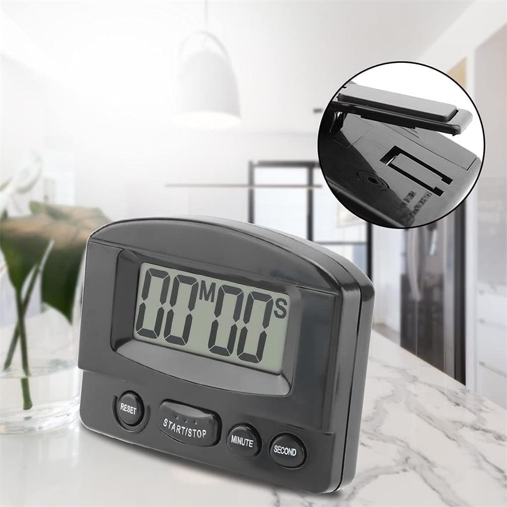 Timery, minutnik kuchenny Przenośny zegar cyfrowy Minutnik Duży wyświetlacz LCD Zastosowanie w kuchni (kolor: biały) (Color : Schwarz)