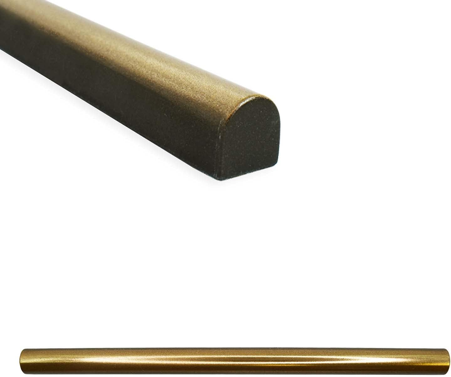 Questech Decor Soho Bullnose Tile Liner, 3/4 x 12 Inch Decorative Tile Edge Trim, Decorative Shower Tile Border, Kitchen Backsplash Tile Trim, Gold, 12 Pack