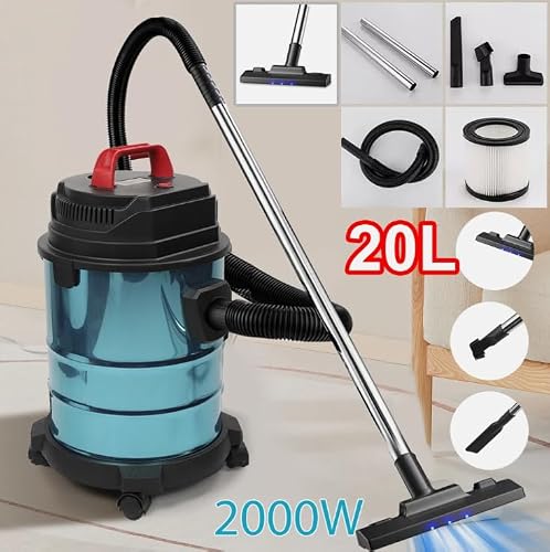 1500W Wet & Dry Industrial Cylinder Vacuum Cleaner 20L Capacity, 24000Pa Suction, Blower & Multi-Tool Kit Compact, Corded, Stainless Steel Body - Image 3