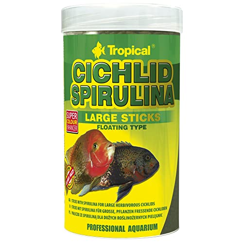 Ração Para Peixes Cichlid Spirulina Large Sticks 250ml 75g Tropical Tropical Para Peixes