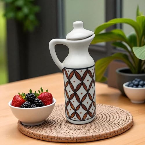 Image of MALAIKAH Ceramic Oil Dispenser Print Pack of 4 for Kitchen, Dining, Gifting, Home & Kitchen Decor